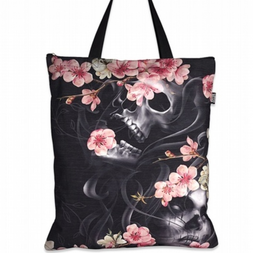 Liquor Brand Sakura Tote Bag Skull Cherry Blossoms